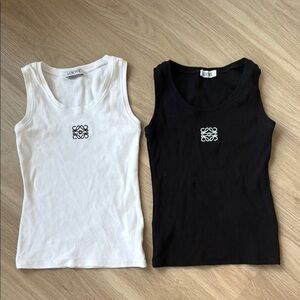 Loewe Women's Black and White Tank Tops